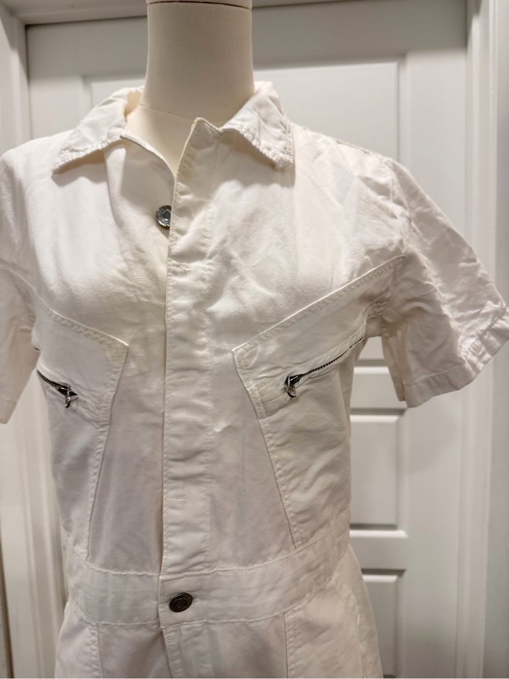 Zara White Short Sleeve Utility Romper NWT - Picture 4 of 8